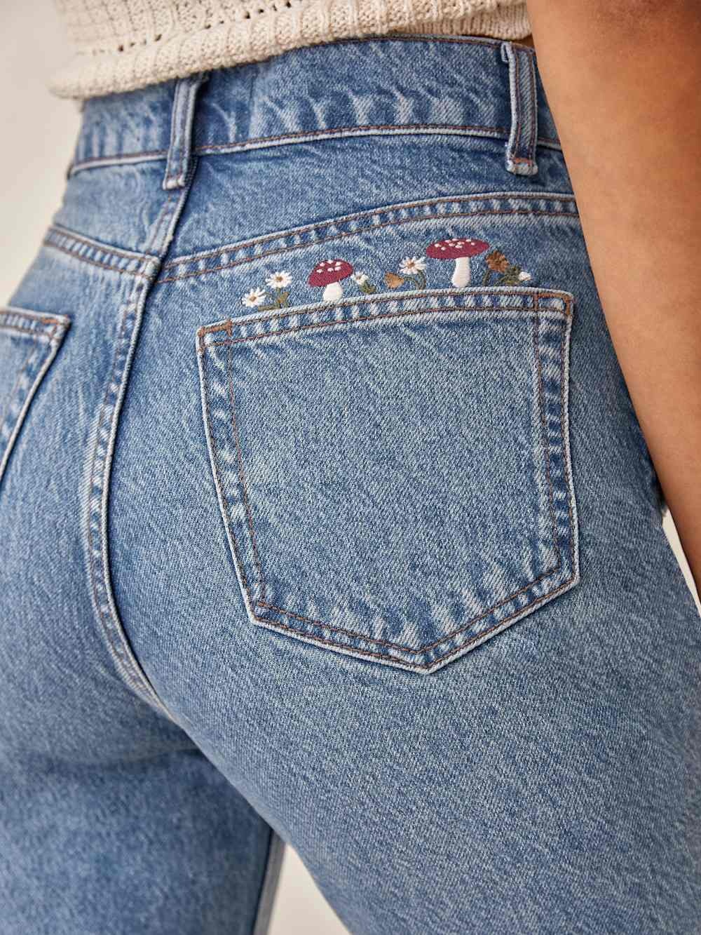 Reformation Cynthia Mushroom High Rise Straight Jeans in Colorado